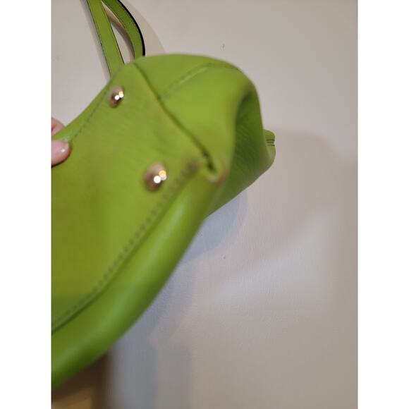 Michael Kors Jet Set Tote Bag Apple Green Leather Snap Closure Shopping Work - Picture 9 of 16
